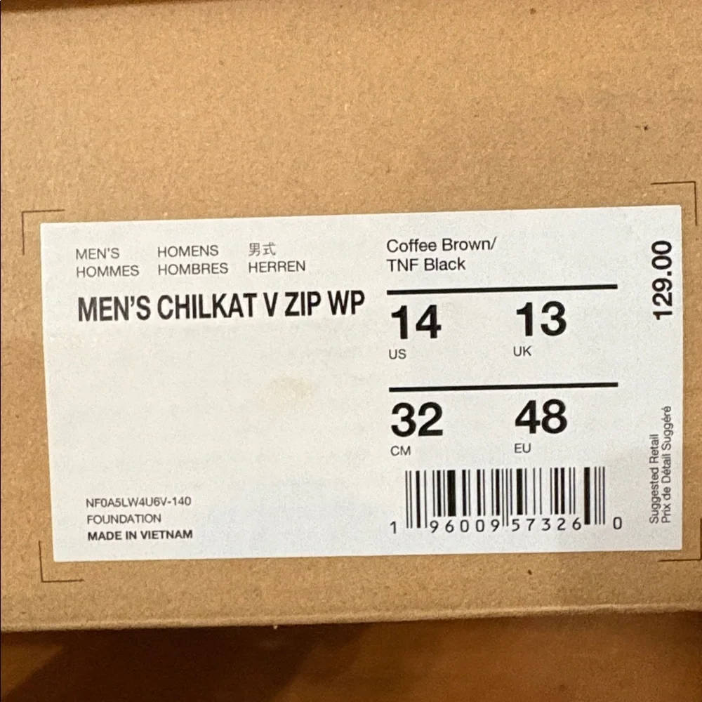The North Face NIB Chilkat VZip Dark Brown and Black Snow Rain Boots Size 14